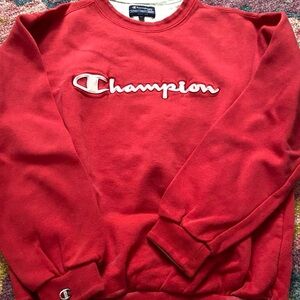Champion Men's Bold Red Crewneck Sweater